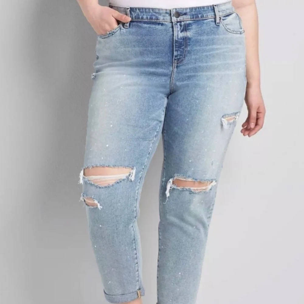 Lane Bryant Paint Splatter Boyfriend Jean Size 22